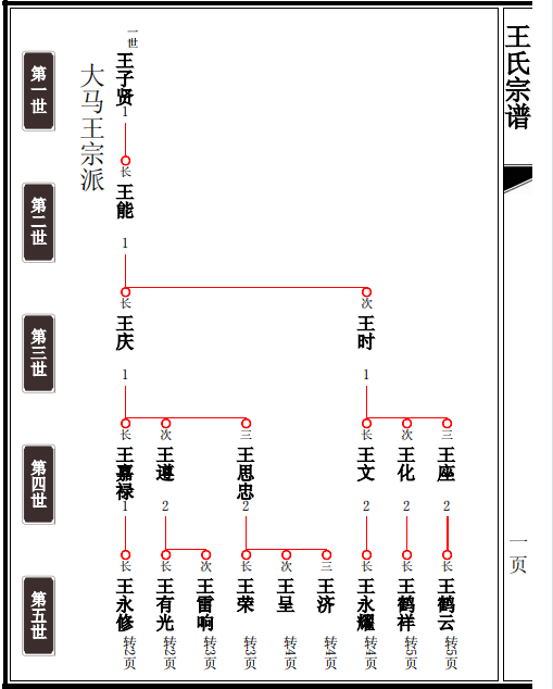 曹县庄寨镇大马王王氏族谱